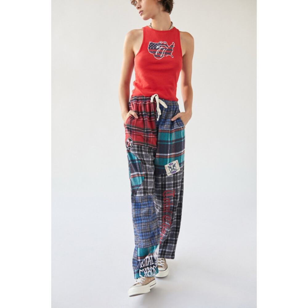 New Urban Outfitters BDG Graphic Patchwork Plaid Pant Women's Size M